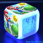 Anime Sonic Mario Bros Figure LED Alarm Clock 7-Color Touch Light Kids D... — View 6