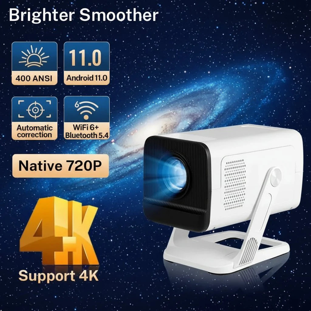 Mini Portable Projector 1080P WiFi Bluetooth, Outdoor Movie Projector Auto Keystone, 180° Rotation - Quincelle.co