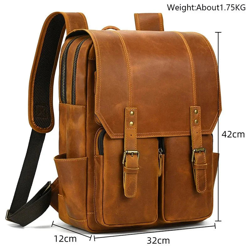 Newsbirds Retro Luxury Leather Backpack - The 2026 Executive Daypack - Quincelle.co