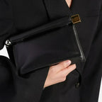 Nappa Leather Roll - Up Clutch Bag – Folding Chain Crossbody, Evening Shoulder Pouch, Designer Women's Party Bag - Quincelle.co