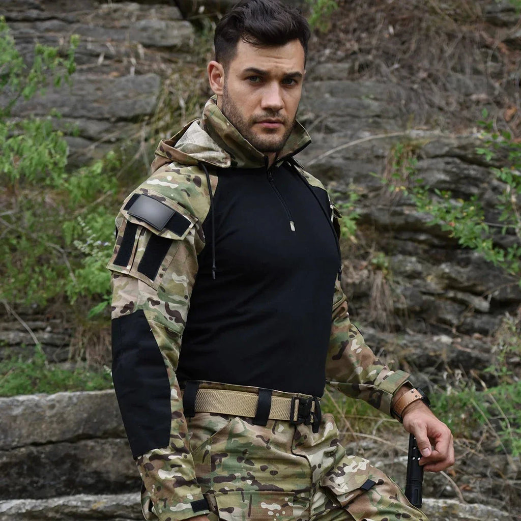 Tactical Camouflage Combat T-Shirt - Wear - Resistant Airsoft & Hunting Apparel - Quincelle.co