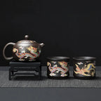 Hand-made Dragon & Phoenix Color-Changing Purple Clay Teapot | Tradition... — Gift Idea