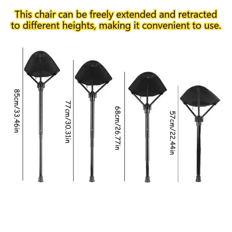 Portable Compact Folding Camping Chair – Ultralight Telescoping Seat Stick with Carry Bag 300 Lb Cap - Quincelle.co