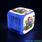 Anime Sonic Mario Bros Figure LED Alarm Clock 7-Color Touch Light Kids D... — View 9