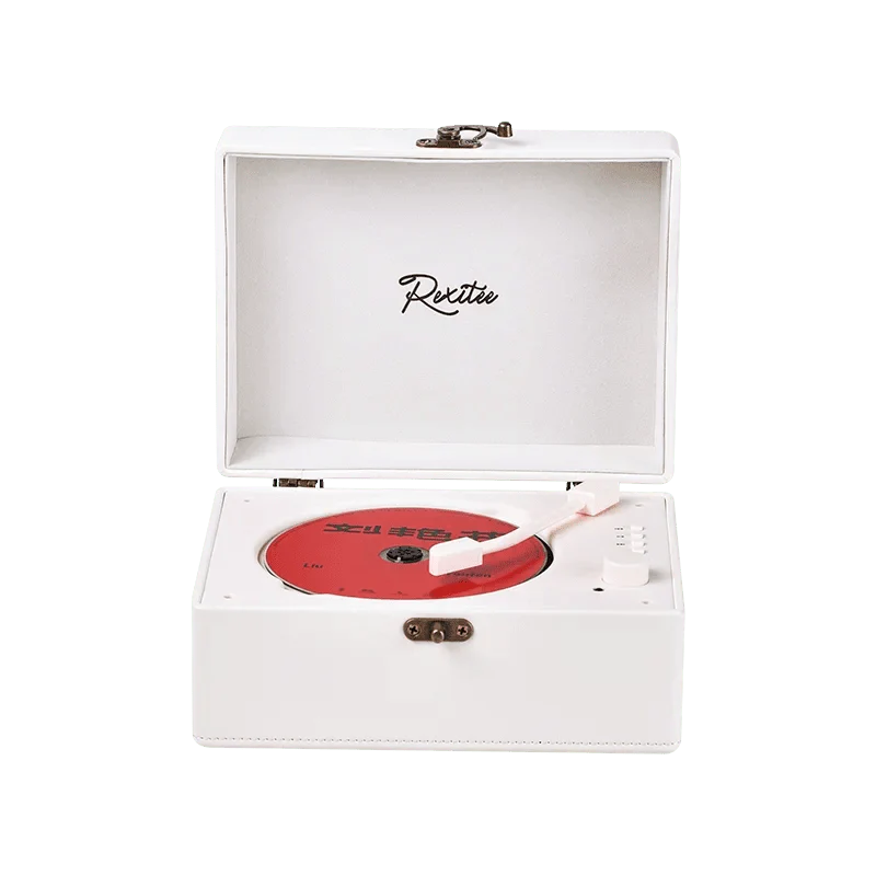 Vintage Leather CD Player Two - Way Bluetooth 5.0 6 - in - 1 USB Lossless Rechargeable Retro Suitcase Gift - Quincelle.co