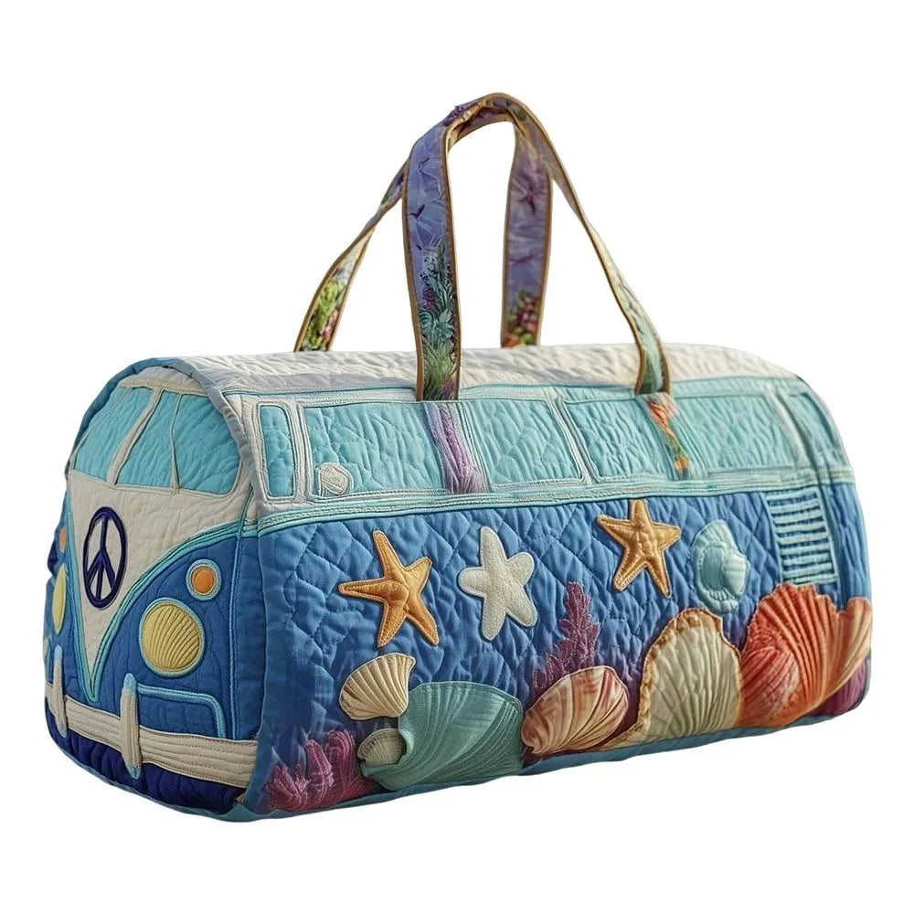 3D Frog Pattern Quilted Duffle Bag – Boho Weekender Travel Bag, Yoga Mat... — View 11