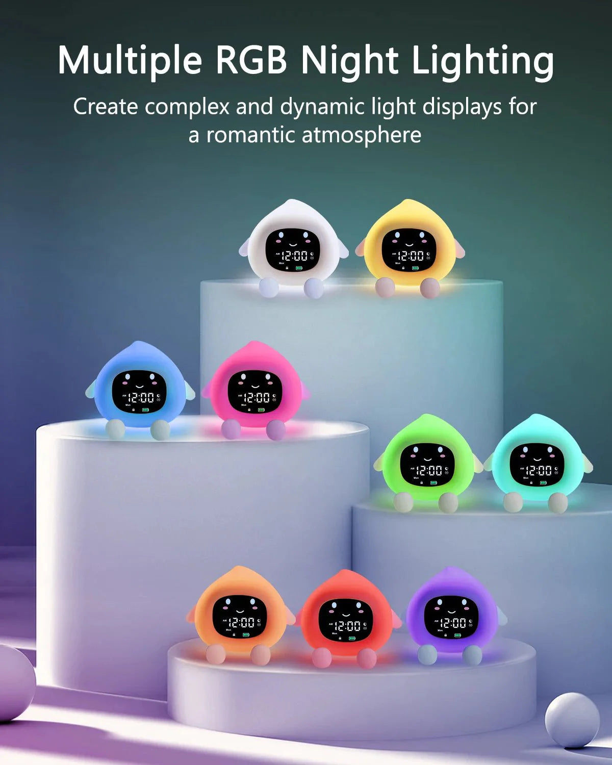 ORIA Kids Alarm Clock – Smart Sleep Training & 9 - Color LED Night Light - Quincelle.co