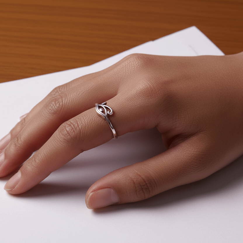 Eye of Horus Protection Ring | 925 Sterling Silver Lucky Hollow Open Ring — Gift Idea