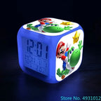 Anime Sonic Mario Bros Figure LED Alarm Clock 7-Color Touch Light Kids D... — View 13