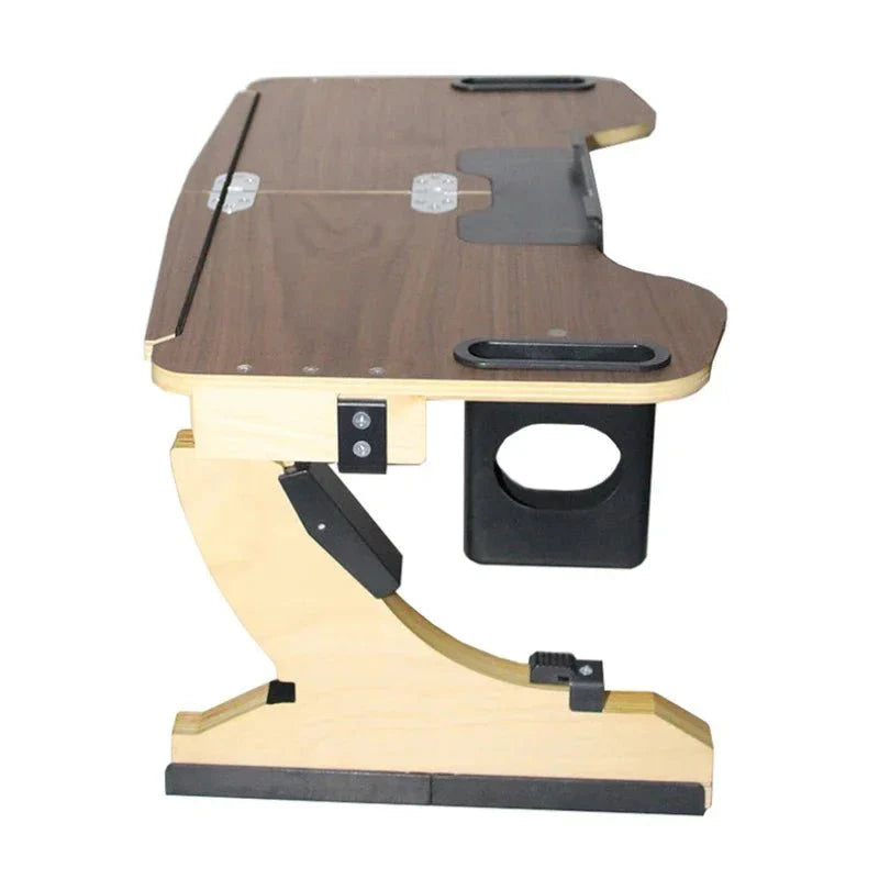 Wood Laptop Stand 360° Adjustable Foldable Portable Computer Desk Reclining Ergonomic 10 - 17" Natural - Quincelle.co