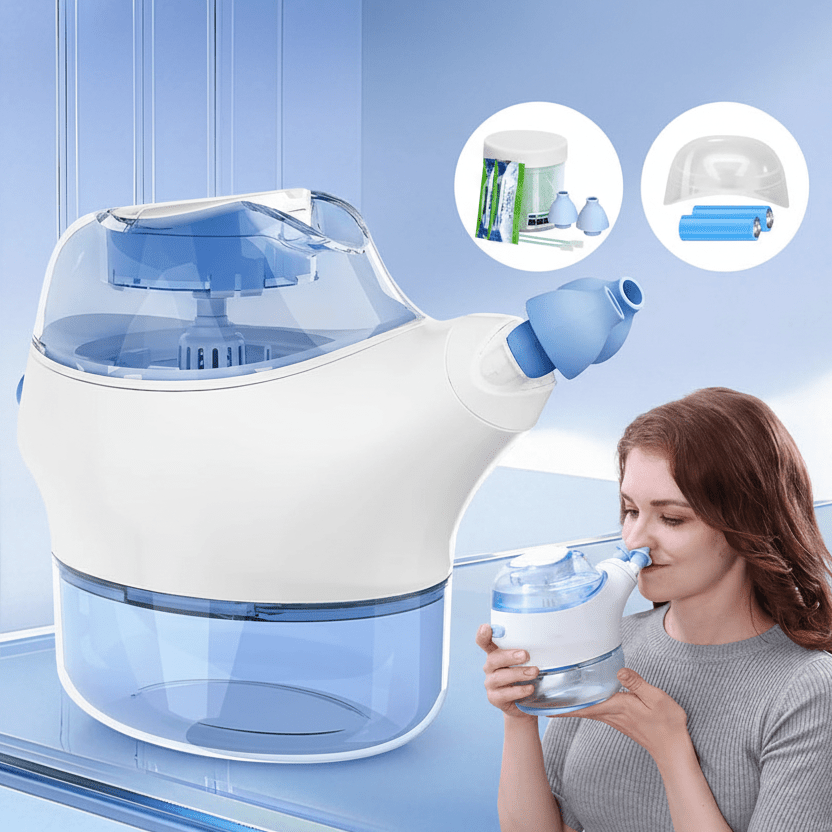 Electric Nasal Rinse Machine – Pulsating Saline Flush System with 50 Pre - Measured SaltPods - Quincelle.co