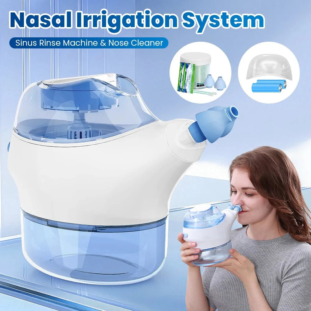 Electric Nasal Rinse Machine – Pulsating Saline Flush System with 50 Pre - Measured SaltPods - Quincelle.co