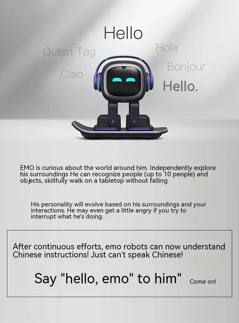Emo AI Robot Pet Desktop Companion ChatGPT Voice Control 1000+ Expressio... — View 4