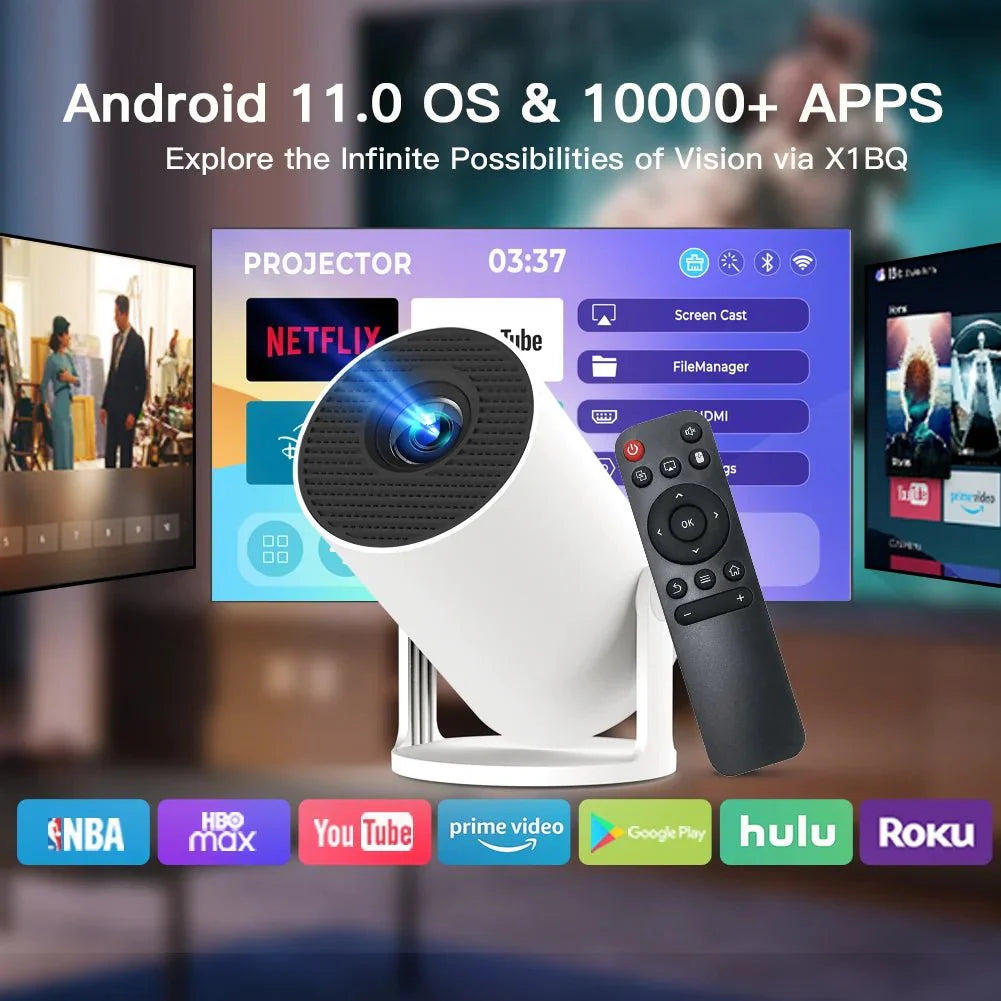 Mini Portable Projector 1080P WiFi Bluetooth Outdoor Movies – Auto Keystone 500 ANSI - Quincelle.co
