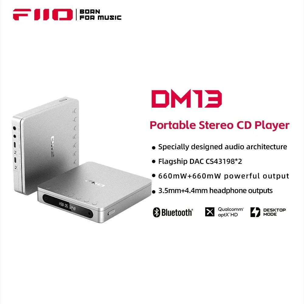 FiiO DM13 Portable Hifi Bluetooth Stereo CD Player 3.5mm/4.4mm — View 4