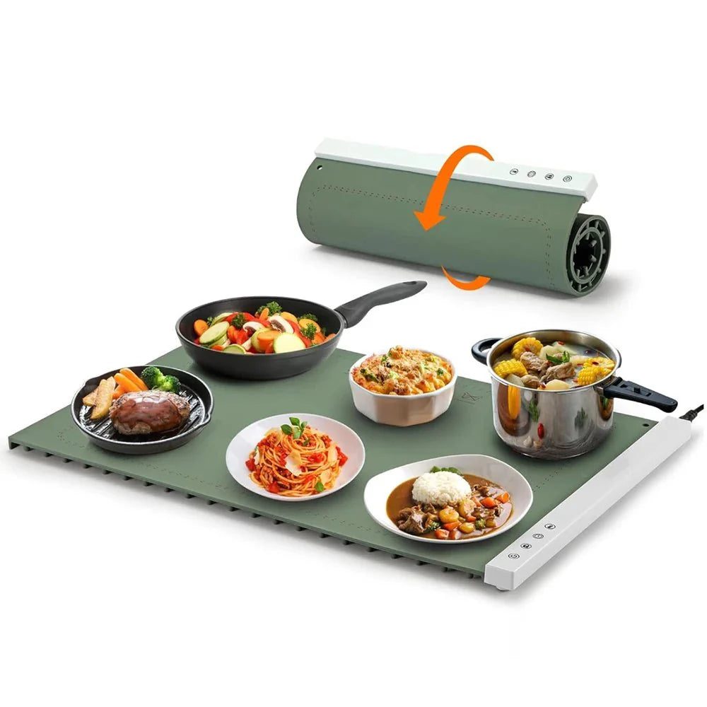 Silicone Heating Mat for Food Warming Trays | Rollable Party Buffet Warmer - Quincelle.co