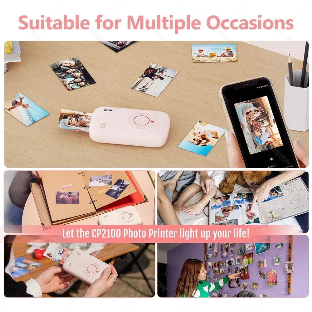 Portable Color Photo Printer 300DPI Wireless 2x3 Inch Travel Picture Pri... — View 4