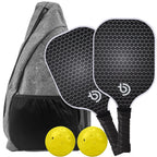 Pickleball Paddles Set 2 Graphite Carbon Fiber USAPA Approved Lightweight Indoor Outdoor All Ages Bag - Quincelle.co