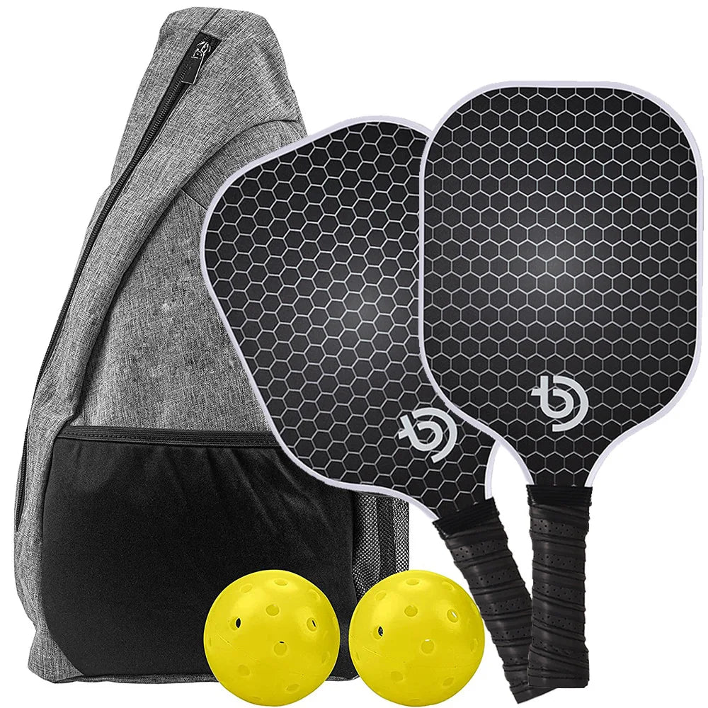 Pickleball Paddles Set 2 Graphite Carbon Fiber USAPA Approved Lightweight Indoor Outdoor All Ages Bag - Quincelle.co
