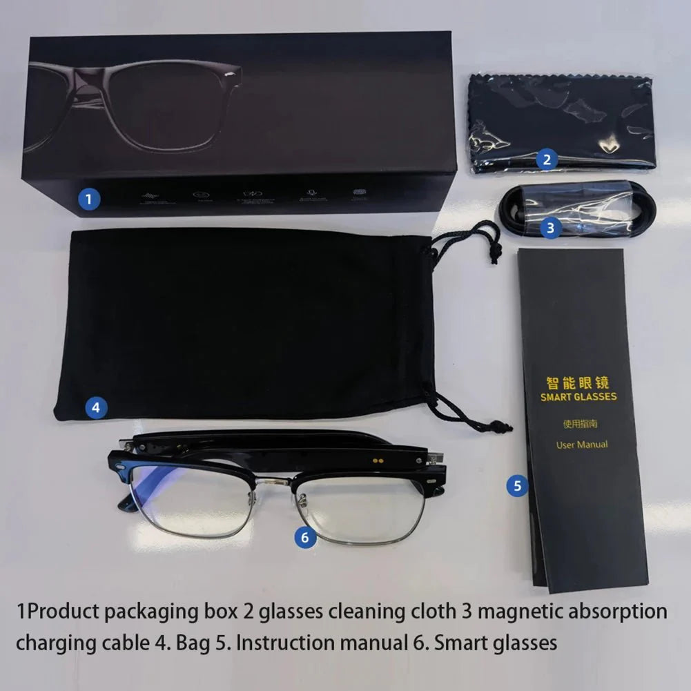 AI Smart Glasses Camera Open-Ear Speaker Voice Assistant UV Sport Sungla... — View 4