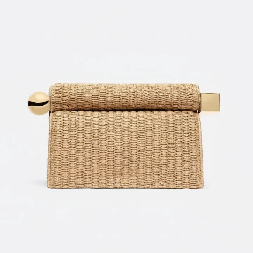 Nappa Leather Roll - Up Clutch Bag – Folding Chain Crossbody, Evening Shoulder Pouch, Designer Women's Party Bag - Quincelle.co