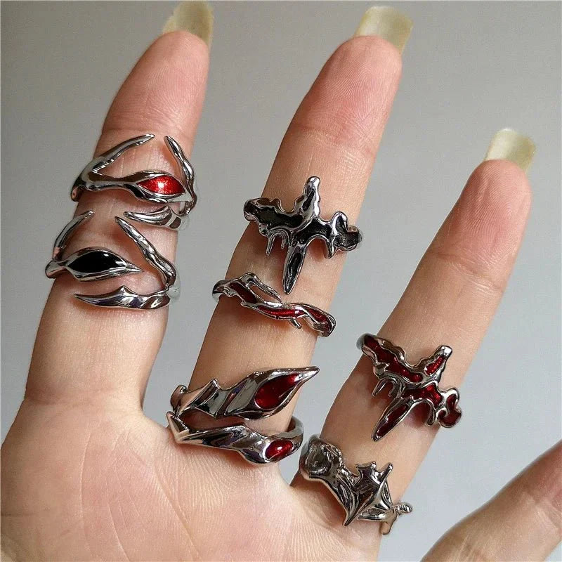 Quincelle™ Gothic Cross Ring | Punk Irregular Y2K Grunge Jewelry — View 3
