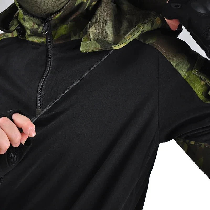 Tactical Camouflage Combat T-Shirt - Wear - Resistant Airsoft & Hunting Apparel - Quincelle.co
