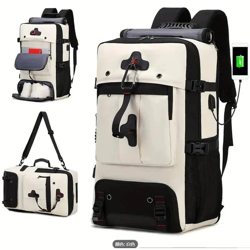 35L Convertible Travel Backpack Duffel – Port, Shoe Compartment, 15.6" L... — View 10