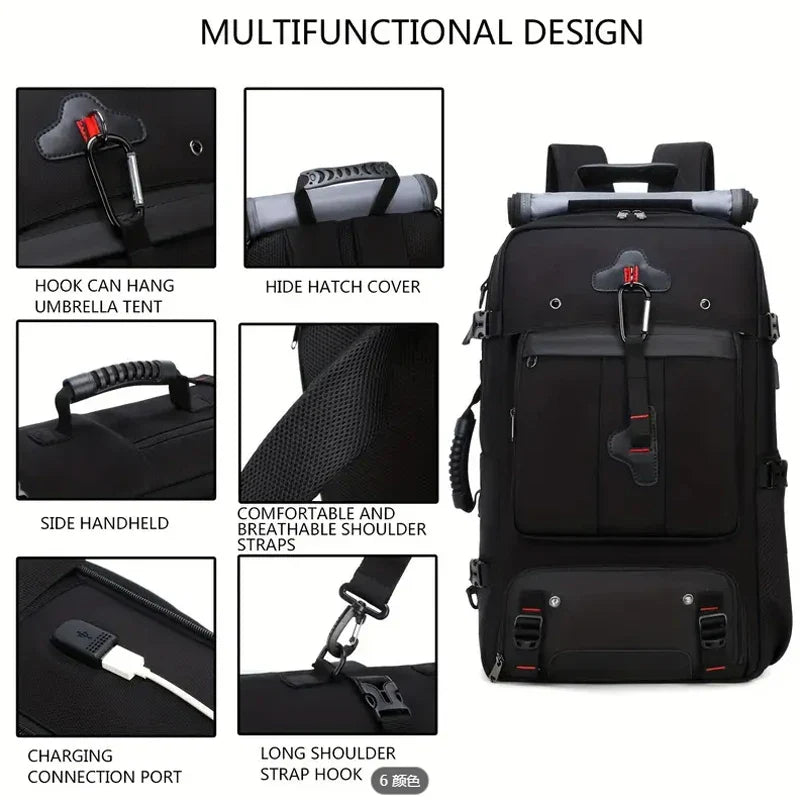 35L Convertible Travel Backpack Duffel – Port, Shoe Compartment, 15.6" L... — View 4