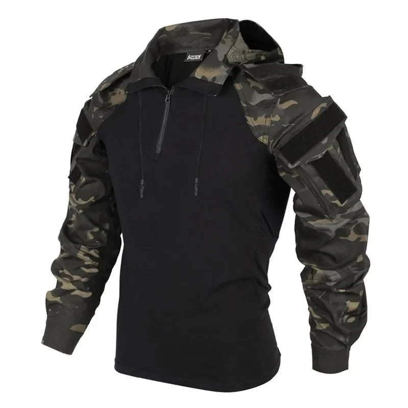 Tactical Camouflage Combat T-Shirt - Wear - Resistant Airsoft & Hunting Apparel - Quincelle.co