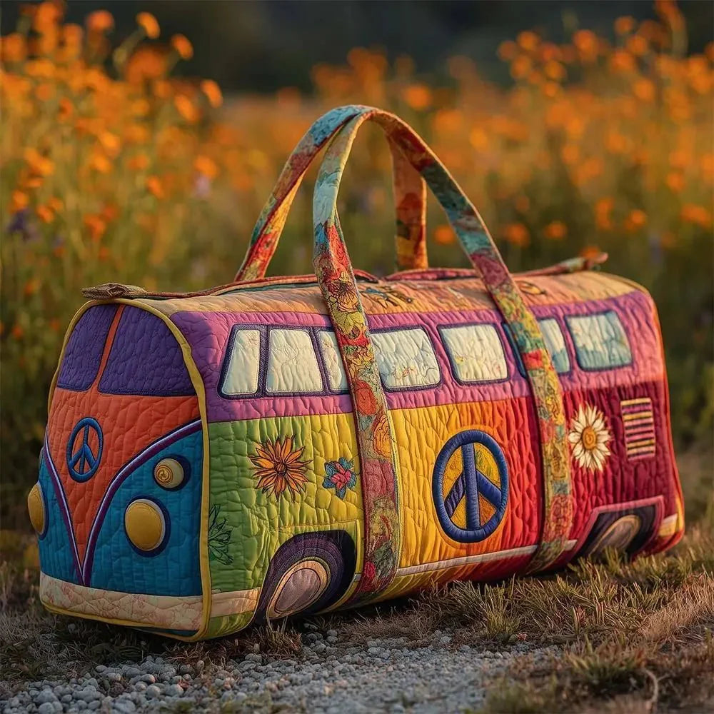 3D Frog Pattern Quilted Duffle Bag – Boho Weekender Travel Bag, Yoga Mat... — View 5