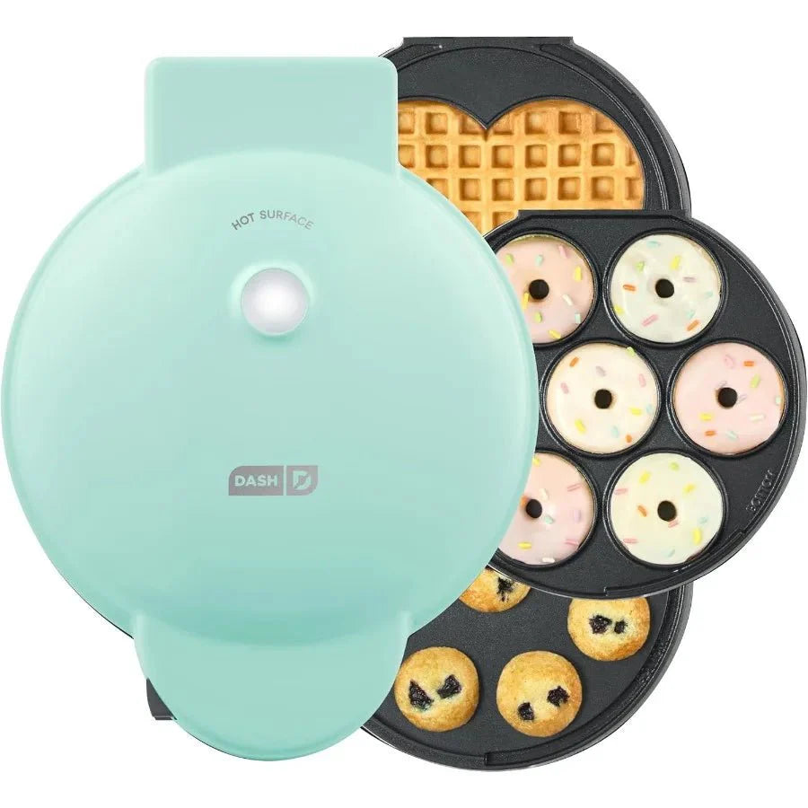 3-in-1 Mini Treat Maker System Donuts Cupcakes Heart Waffles Interchange... — Gift Idea
