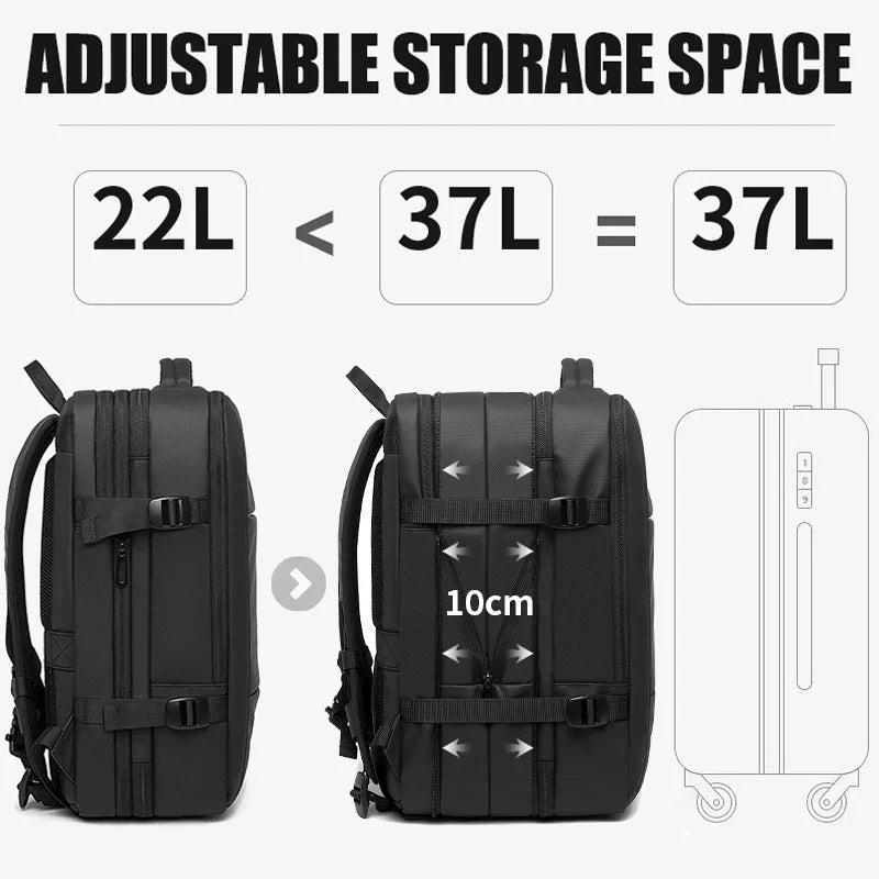 BANGE Travel Backpack Men Business Expandable Large Capacity Laptop Wate... — View 4