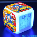Anime Sonic Mario Bros Figure LED Alarm Clock 7-Color Touch Light Kids D... — View 23