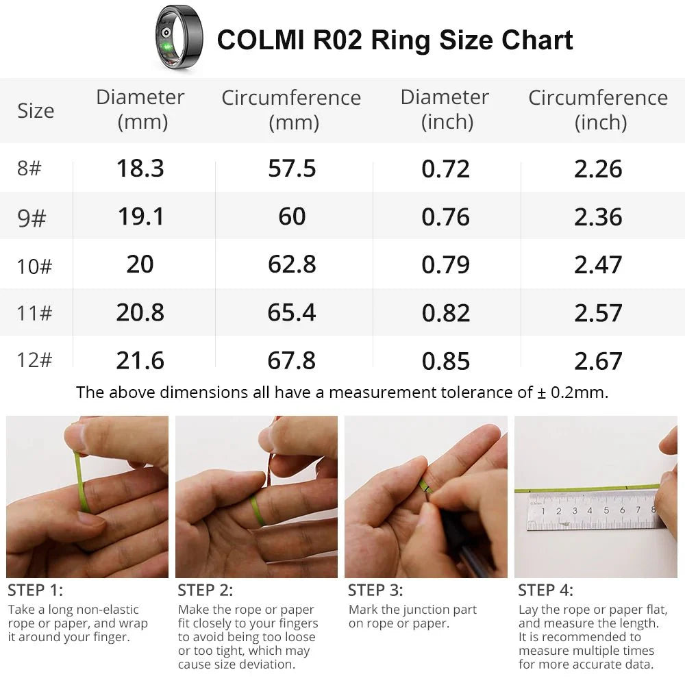 Smart Ring Titanium Steel Health Tracker IP68 3ATM Waterproof Multi Spor... — View 3