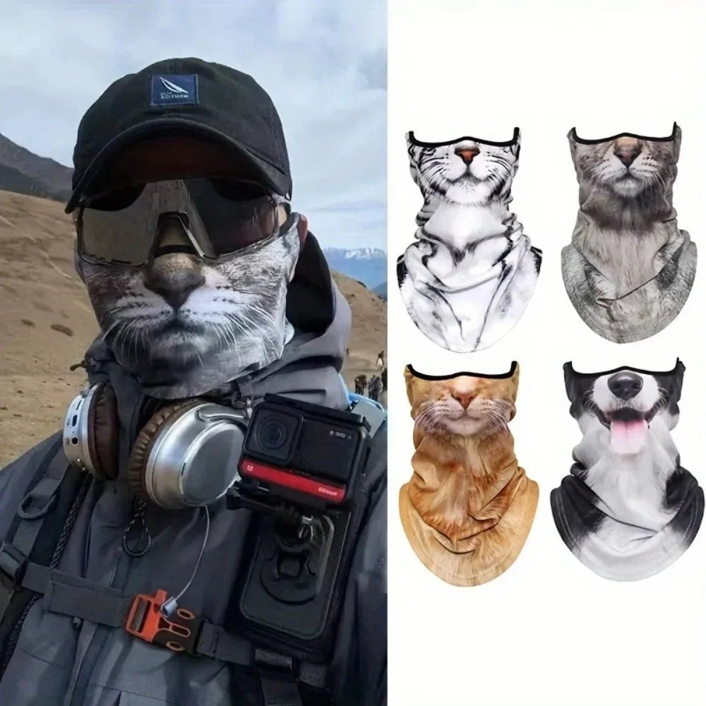 3D Cat Design Full Face Balaclava | Breathable Summer UV Sun Shield — Gift Idea