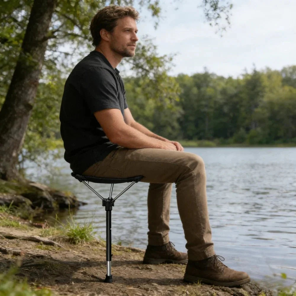 Portable Compact Folding Camping Chair – Ultralight Telescoping Seat Stick with Carry Bag 300 Lb Cap - Quincelle.co