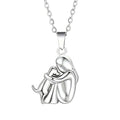 Cute Two-Tone Girl Hugging Dog Necklace | Handcrafted Pet Lover Pendant — View 8