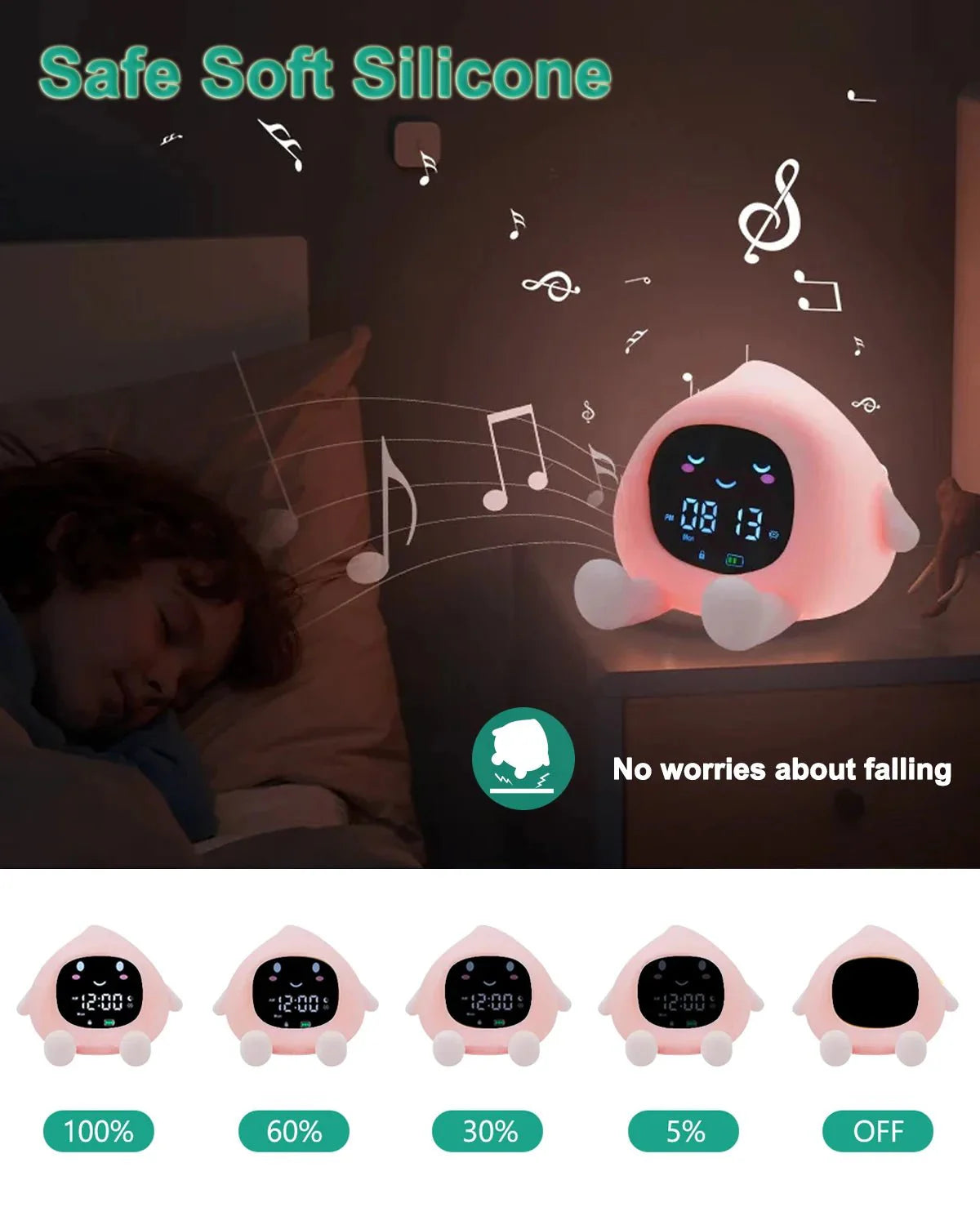 ORIA Kids Alarm Clock – Smart Sleep Training & 9 - Color LED Night Light - Quincelle.co