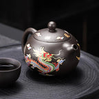 Hand-made Dragon & Phoenix Color-Changing Purple Clay Teapot | Tradition... — View 6