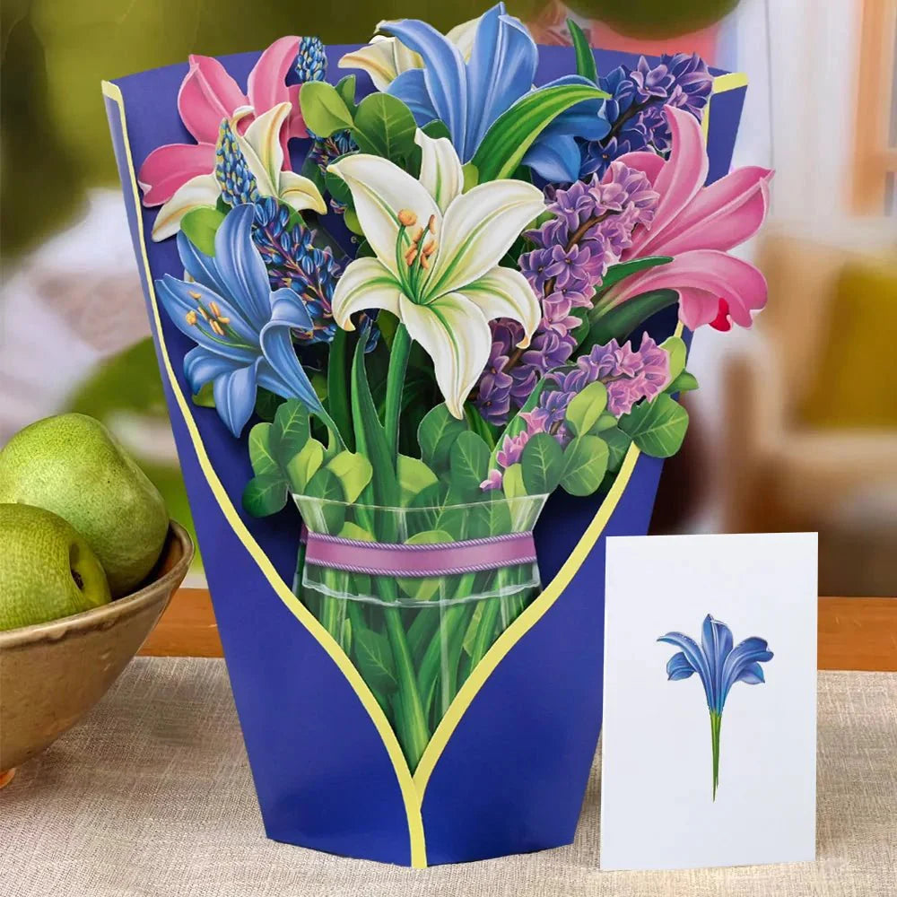 Thoughtful 3D Pop - Up Flower Bouquet Card - Forever Floral Greeting Set - Quincelle.co
