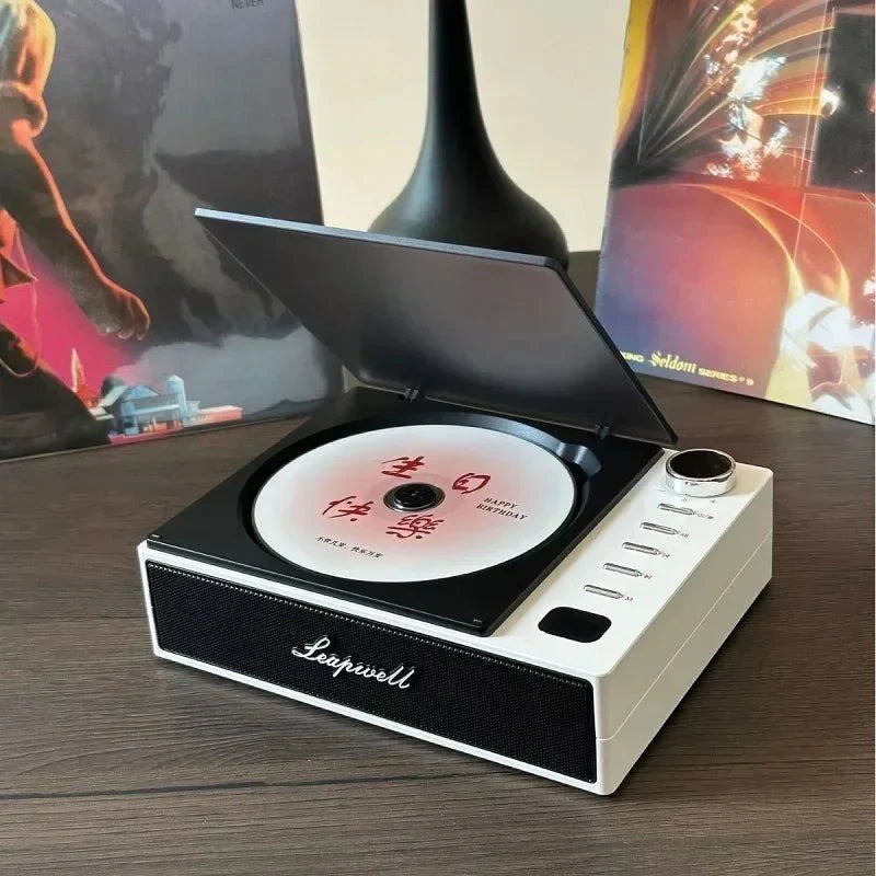 Portable CD Player Walkman Bluetooth 5.0 LCD Screen Built - In Speaker Anti - Skip USB - C Rechargeable Gift - Quincelle.co