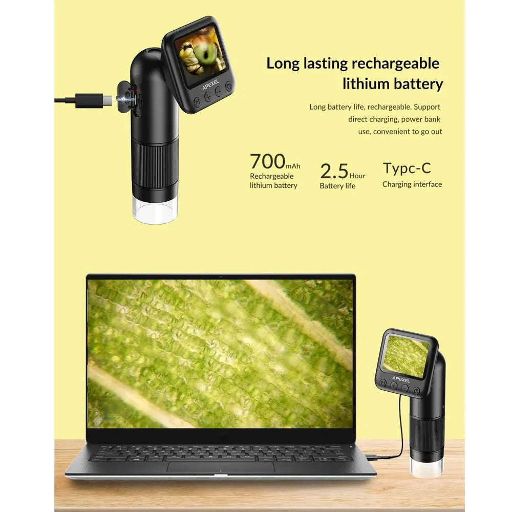 Premium Handheld 800X HD Digital Microscope with 2 Inch LCD Screen - Quincelle.co