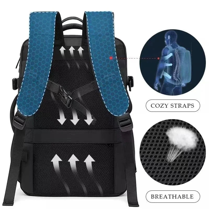 BANGE Travel Backpack Men Business Expandable Large Capacity Laptop Wate... — View 6