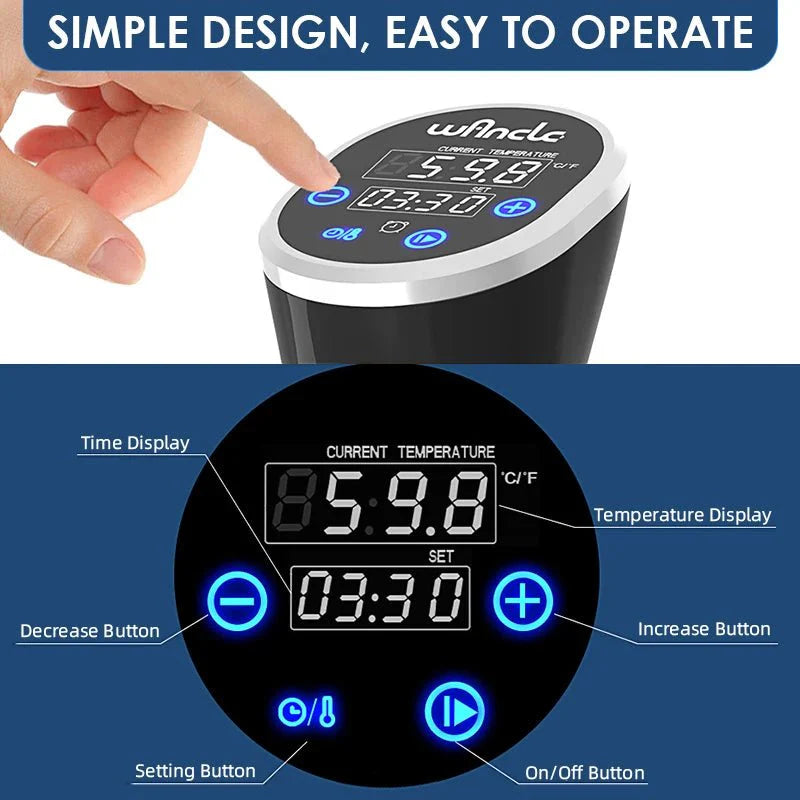 Sous Vide Cooker LCD Touch Immersion Circulator Waterproof Digital Preci... — View 4