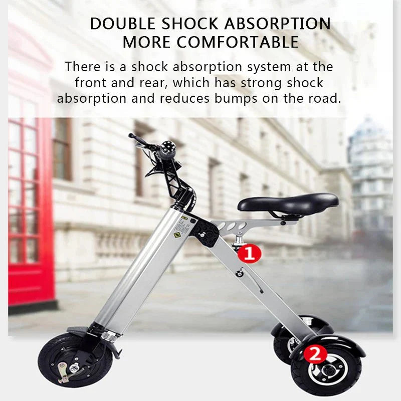 K7S Mini Foldable 3-Wheel Electric Scooter – , 7.8Ah Battery, 3-Speed, R... — View 5