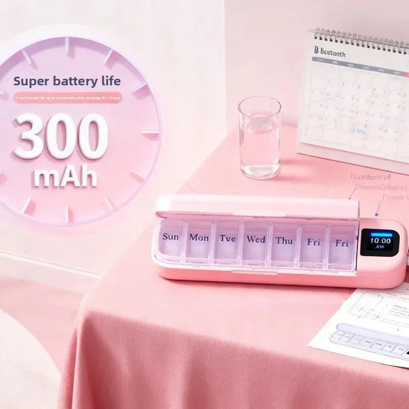 7-Day Smart Pill Box – Bluetooth Medication Organizer, LED Reminder Alar... — View 5