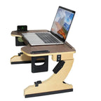 Wood Laptop Stand 360° Adjustable Foldable Portable Computer Desk Reclining Ergonomic 10 - 17" Natural - Quincelle.co