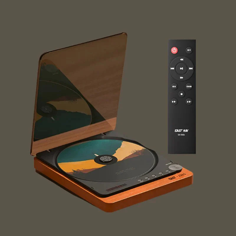 Wooden HiFi CD Player Bluetooth 5.1 SPDIF Optical USB Lossless Retro Desktop Audio No Speaker Remote - Quincelle.co