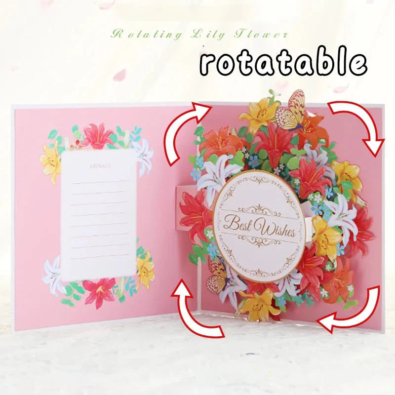 Thoughtful 3D Pop - Up Flower Bouquet Card - Forever Floral Greeting Set - Quincelle.co